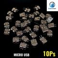 10Pcs 2 Pin Micro USB Female Socket Connector Panel Mount For Charging Socket LED Light Electronics Projects DIY - Refine and Excellent. 