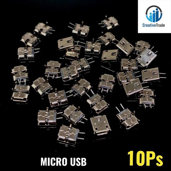10Pcs 2 Pin Micro USB Female Socket Connector Panel Mount For Charging Socket LED Light Electronics Projects DIY - Refine and Excellent