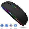 LED Wireless Mouse Bluetooth-compatible Slim Rechargeable Silent Mice RGB Ergonomic Gaming mouse for Computer Laptop PC 2.4GHz.