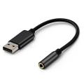 USB to 3.5mm Jack Audio Adapter,for PC, PS4,Mac Etc (0.6 Feet,Black).