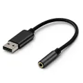 USB to 3.5mm Jack Audio Adapter,for PC, PS4,Mac Etc (0.6 Feet,Black). 