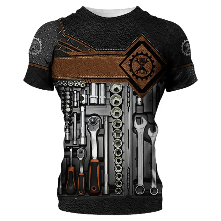 Vintage%20Men's%20T-shirt%203d%20Printed%20Mechanical%20Tool%20Pattern%20Ordinary%20Short-sleeved%20High%20Street%20Streetwear%20Tees%20Tops%20Men's%20Clothing%20-%20Image%204