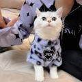 Leopard Print Winter Cat Clothes 2-Legged Thickened Warm Soft Easy To Wear Pet Boys Girls Tiny Cat Outfits.