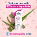 Veet Pure™ Hair Removal Cream 25g Normal Skin for Body & Legs, Freshest Smell with Organic Aelo Vera and Rose Extract, Dermatologically Tested. 