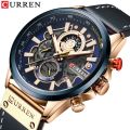 CURREN 8380 Watch Men Fashion Quartz Watches Leather Strap Sport Quartz Wristwatch Chronograph Clock Male Creative Design Dial. 