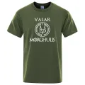 Casual Men's T-Shirt A Song of Ice and Fire T Shirt Valar Morghulis Print T-Shirts Summer Cotton Short Sleeve Breathable Clothes. 