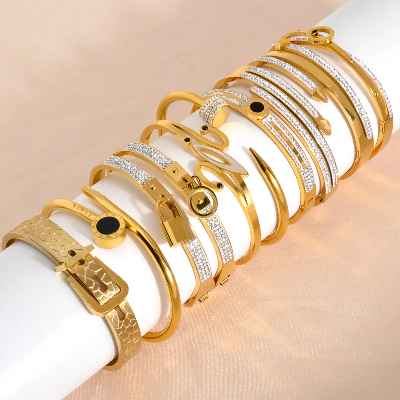 Wholesale Custom 18k Gold Plated Stainless Steel Bijoux Acier