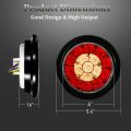 2X Round 4Inch Red/Amber LED Truck Trailer Tail Lights Brake Lights.