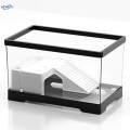 Turtle Tank Box Basking Ramp Hideout Tortoise Enclosure Starter Indoor Decor Medium Black.