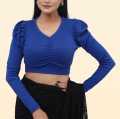 Crop Tops Blouse Short Body & Long Sleeve Best Qualityfull Good Stitching For Women. 