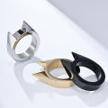 Wholesale Punk Animal Shape Spiked Defensive Rings for Men 18K Gold Plated Stainless Steel Hollow Cat Finger Rings. 