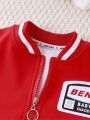LJMOFA 1-6T Spring Kids Jacket for Boy Coat Autumn Zipper Baseball Uniform Cotton Light Outerwear Baby Toddle Child Cloth D144.