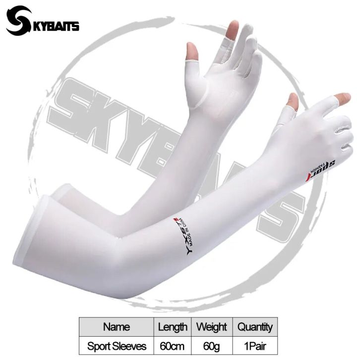 SKYBAITS%201Pair%20Ice%20Cloth%20Silk%20Arm%20Sleeve%20UV%20Protection%20Outdoor%20Sports%20Running%20Fishing%20Men%20Women%20Fingerless%20Sunshade%20Sleeves%20-%20Image%207