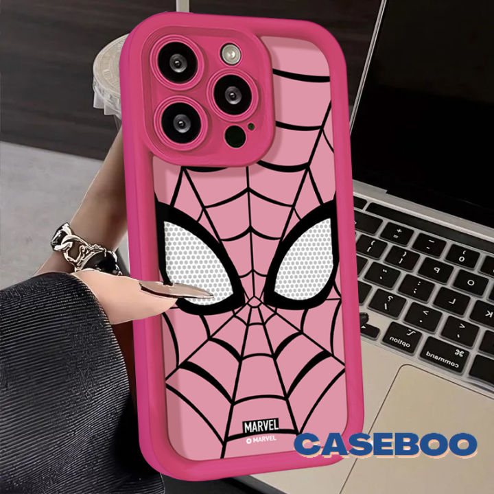 Trendy%20Brand%20Marvel%20Cool%20Spider-Man%20Web%20Case%20Compatible%20for%20IPhone%2015%2011%2013%2012%2014%20Pro%20Max%207Plus%20XR%2015%207%206%208%206S%20Plus%20X%20XS%20Max%20SE%202020%20Angel%20Eyes%20Marvel%20Cartoon%20Shockproof%20Soft%20Cover%20-%20Image%204