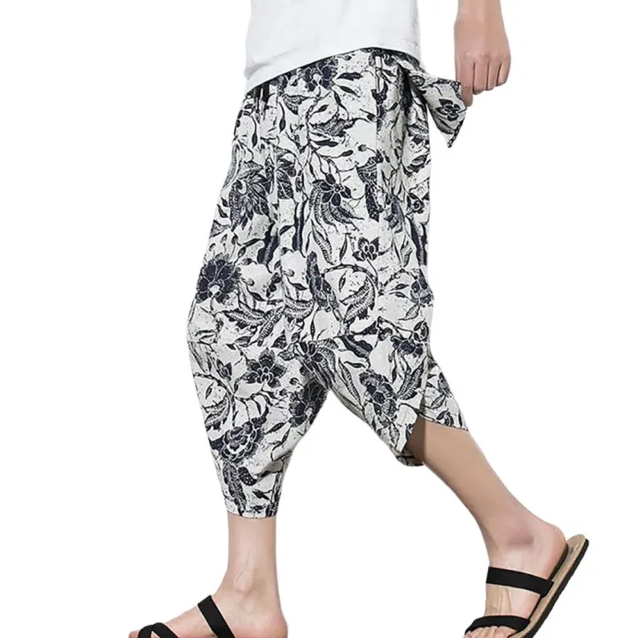 Baggy%20Pants%20Solid%20Loose%20Wide%20Leg%20Streetwear%20Korean%20Style%20Crossed%20Leg%20Opening%20Capri%20Pants%20Bloomers%20Calf-Length%20Pants%20Joggers%20-%20Image%207