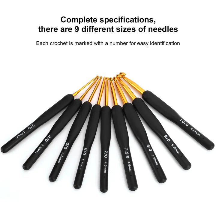 9Pcs%20Crochet%20Hook%20Sweater%20Sewing%20Thread%20Black%20Handle%20Craft%20Accessories%20Knitting%20Tools%20-%20Image%204