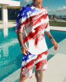 Summer Sportswear T-Shirt 2-Piece Fashion Men's Sportswear Suit Casual O-Neck Men's Shorts Two-Piece Clothes Harajuku.