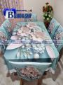 Digital 3D Print Dining Table Cloth Runner And 06 Chair Cover Full Set - Digital 3D Print Table Cloth And Chair Cover Set.