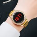 Luxury Digital Red LED Watches For Women Magnetic Stainless Steel Belt Quartz Clock Ladies Wrist Watch Fashion Business Watch. 