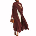 Ramadan Open Chiffon Abaya Dubai Women Sash Marocain Kaftan Eid Hijab Long Robe Muslim Fashion Clothes Turkey Vestido De Mujer House Foocus.