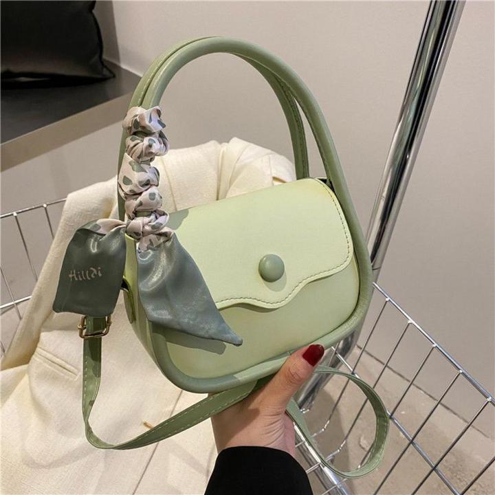 Only Green Handbags Women2023New Fashion Korean Saddle Bag All-MatchinginsShoulder Messenger Bag
