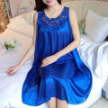 Female Nightgown Eye-catching y Women Faux Silk Sleepwear.