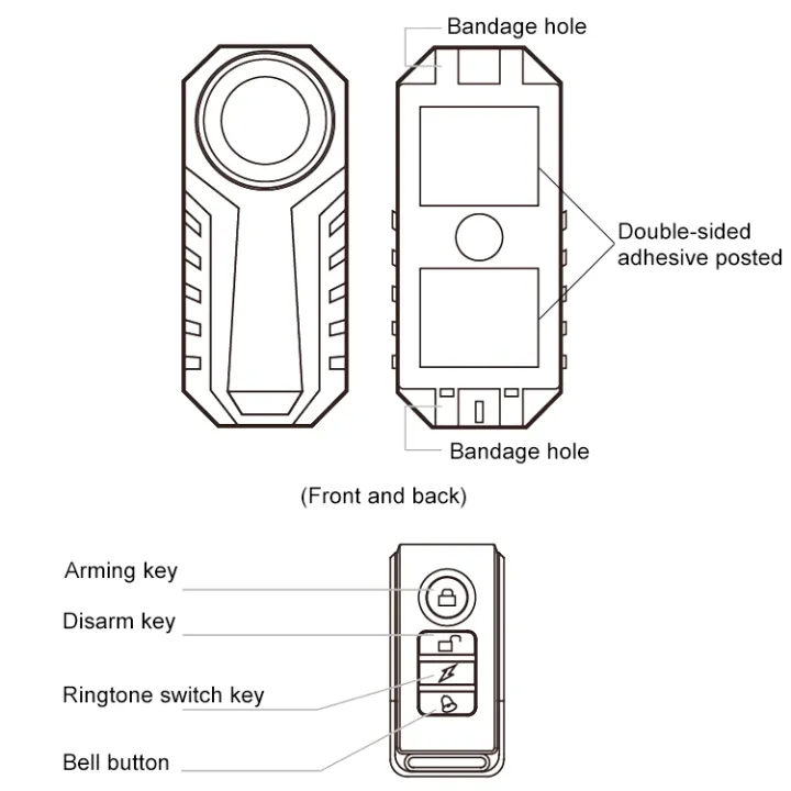 (New)KS-SF22R%20IP55%20Waterproof%20Wireless%20113dB%20Vibration%20Burglar%20Sensor%20Alarm%20with%20Remote%20Control%20for%20Vehicle%20/%20Bicycle%20/%20Electric%20Bicycle%20-%20Image%205