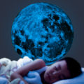 Creative Cartoon Wall Stickers Blue Light Luminous Moon Living Room Bedroom Simple Study Dining Room Wall Stickers.