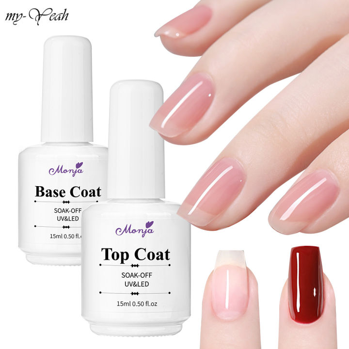 Myyeah Nail Art UV Gel Base Varnish Top Coat LED Lamp Light Cure Drying Soak Off Reinforce Salon Home DIY Manicure Design Tools Devices