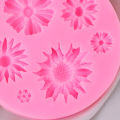 3D Sunflower Flower Petals Embossed Silicone Mold Relief Fondant Cake Decor Tool BDM.