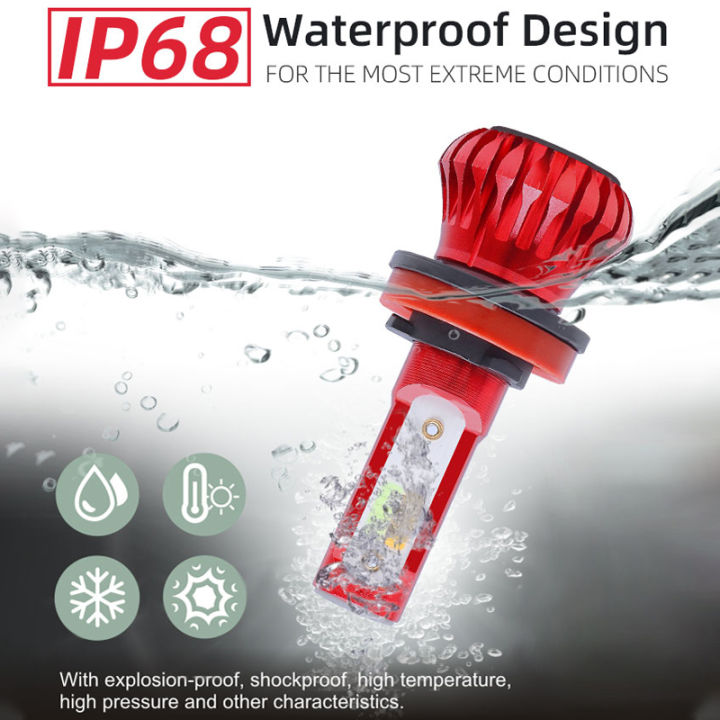 BBOOM【In stock】 (A pair / box) car led headlights led H7 car headlights dual tricolor flashing car lights car fog lights H7 Easy and portable installation and use