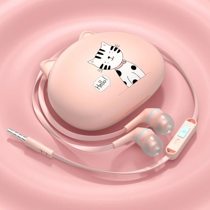 Cute Earphones for Girls Cat 3.5mm Wired Earphone with Mic Stereo Music Earbuds for CellPhone Children Adult Gifts Celular Gamer