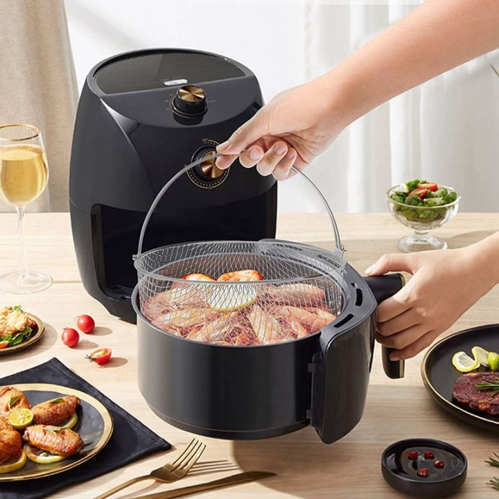 Air%20Fryer%20Basket,Steamer%20Basket,304%20Stainless%20Steel%20Mesh%20Basket%20for%20Air%20Fryer,Air%20Fryer%20Accessory%208%20Inch%20Basket%20-%20Image%203