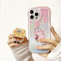 (Free Holder) FELMYST Casing Case For iPhone 13 Case Transparent Clear Cases Anime Spongebob Soft Silicone Full Shockproof Rubber Cases Back Cover Phone Casing Softcase For Girls. 