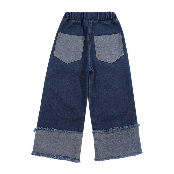 Girls'%20wide-leg%20pants%20spring%20new%20Korean%20version%20of%20foreign%20casual%20loose%20jeans%20for%20small%20children%20-%20Image%205