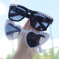 Just Married Love Shape Sunglasses Practical Photo Props Wedding Party Gifts For Women Men. 