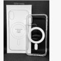 For iPhone x/xs Magsafe Magnetic Wireless Charging Case Clear Shockproof Soft Silicone Protect Back Cover.
