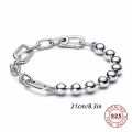 925 Sterling Silver Chain Bracelet For Original Pandora Me Charm DIY For Women Fashion Jewelry ME Link Bracelets Simple Making.