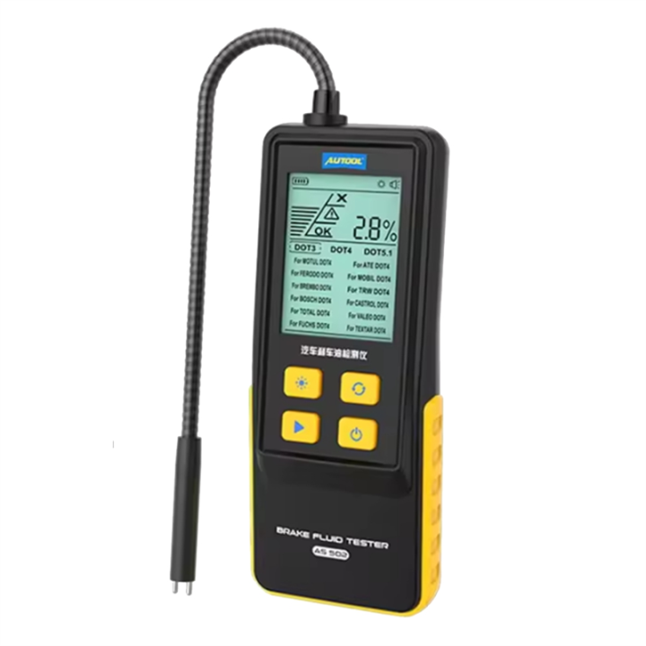 AS502 Automotive Brake Fluid Tester Digital Display Brake Oil Testing Tool for Car for DOT3/DOT4/DOT5.1 Compatibility