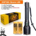 10000MAH XHP160 XHP100werful LED  USB Recharge Zoom Torch IPX-6 Waterproof Tactical Flash Light by 26650/18650 - P160 26650. 