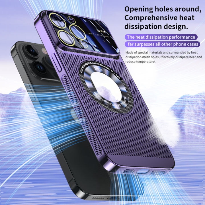 Alien%20Heat%20Dissipation%20Magnetic%20Case%20For%20iPhone%2013%2011%2012%2014%2015%20Pro%20Max%20Electroplated%20Mesh%20Magsafe%20Glass%20Lens%20Enlarge%20logo%20Phone%20Cover%20-%20Image%204