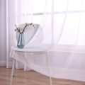 【Fashion】210cm Sheer White Grommet Set of 2 Panels Window Sheer Semi Drapes Polyester Look Voile for Bed. 