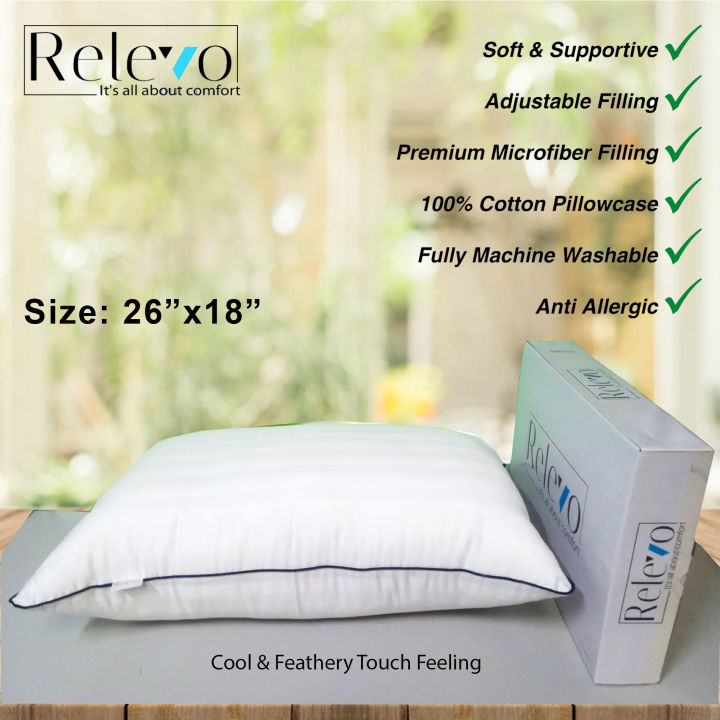 Relevo%20Premium%20Quality%20Pillow%20Measuring%2026X18%20Inches%20-%20Combining%20Comfort%20And%20Style%20For%20Good%20Night's%20Sleep%20-%20Image%203