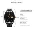 Nax Fourron Fashion Business Waterproof Calendar Stainless Steel Strap Quartz Watch For Men. 