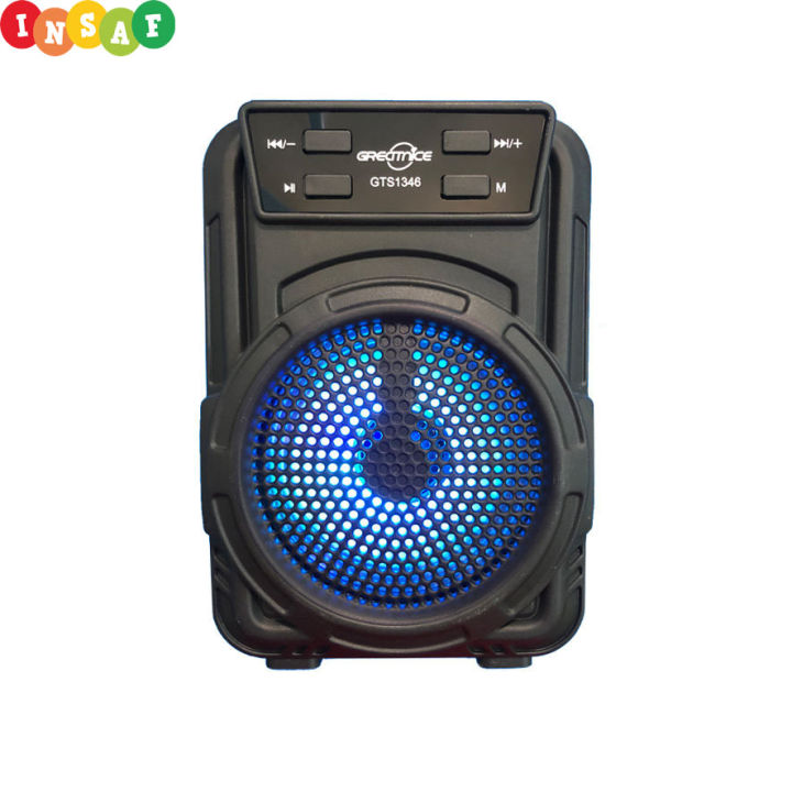 GTS-1346 Portable Bluetooth Speaker - Rechargeable, Extra Bass, Wireless, Mini Style, FM, USB Audio Player