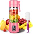 Portable Blender, YKSINX Smoothie Juicer Cup, Personal Mini Blender for Shakes and Smoothies, Six Blades in 3D, 13oz 2000mAh Powerful USB Rechargeable Home Travel Handheld Fruit Juicer (Pink).