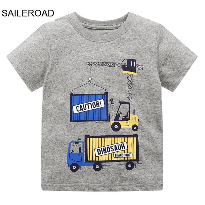 SAILEROAD%20Summer%20T%20Shirt%20Cotton%20Short%20Sleeve%20Cartoon%20Vehicles%20Excavator%20T-shirts%20Kids%20Tee%20Girl%20Tops%20Boys%20Children%20Clothes%20-%20Image%202