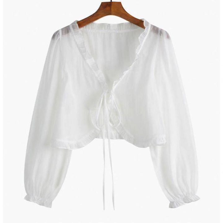 For%20Women%20Fairy%20Thin%20Long%20Sleeves%20Female%20Wraps%20Chiffon%20Summer%20Wrapped%20Poncho%20Lace%20Cardigan%20Sunscreen%20Shawl%20Short%20Top%20Coat%20Shawl%20-%20Image%203
