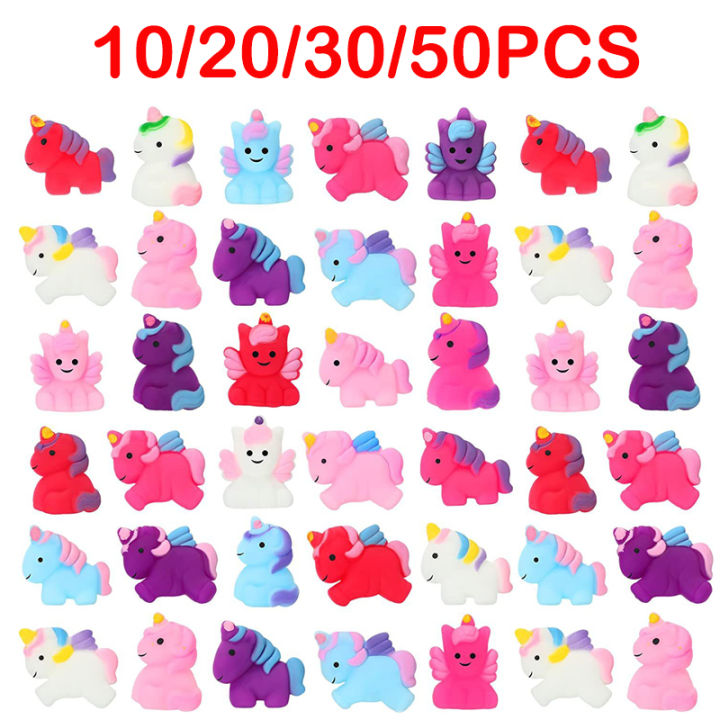 10/20/30/50PCS Unicorn Squishies Mochi Squishy For Kids Antistress Ball Squeeze Party Favors Stress Relief Toys Kawaii Gift