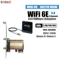 5374Mbps Wi-Fi 6E PCIe Wireless Network Card 5G/6Ghz WiFi Adapter Bluetooth 5.3 PCI Express 802.11AX Intel AX210 WiFi Card PC. 
